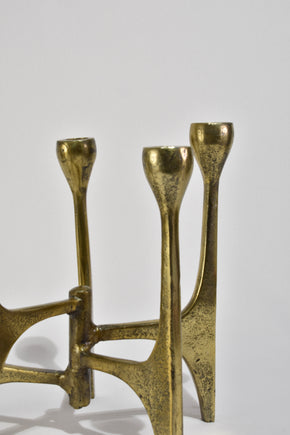 Sculptural Brass Candelabra