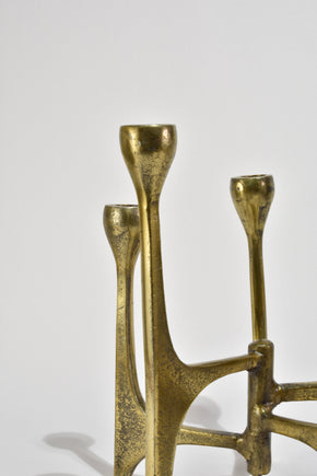 Sculptural Brass Candelabra