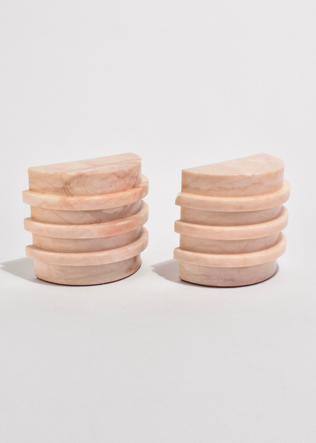 Ribbed Pink Marble Bookends