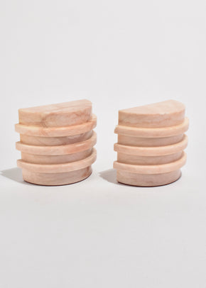 Ribbed Pink Marble Bookends