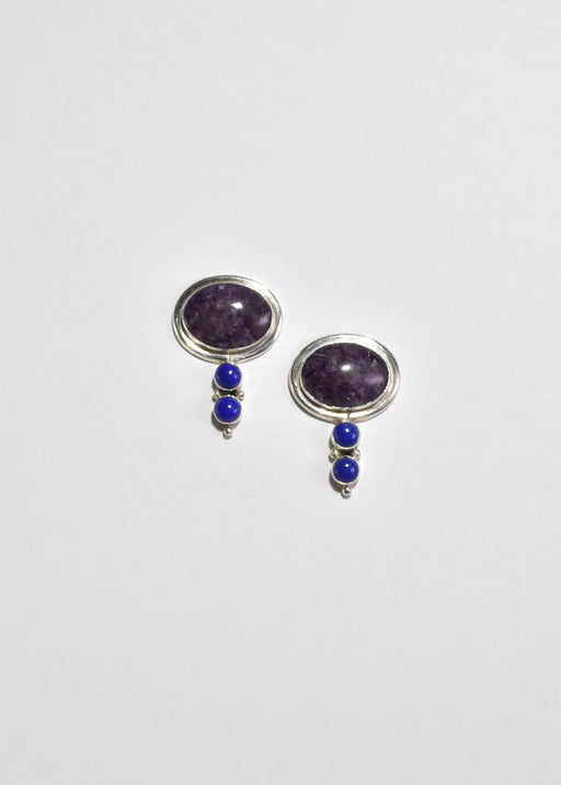 Charoite Lapis Earrings