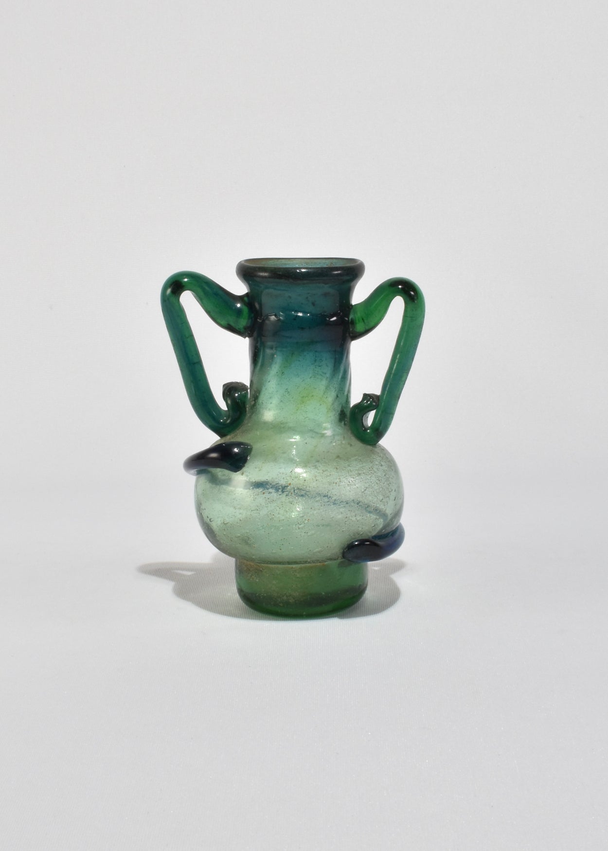 Teal Amphora Glass Vase