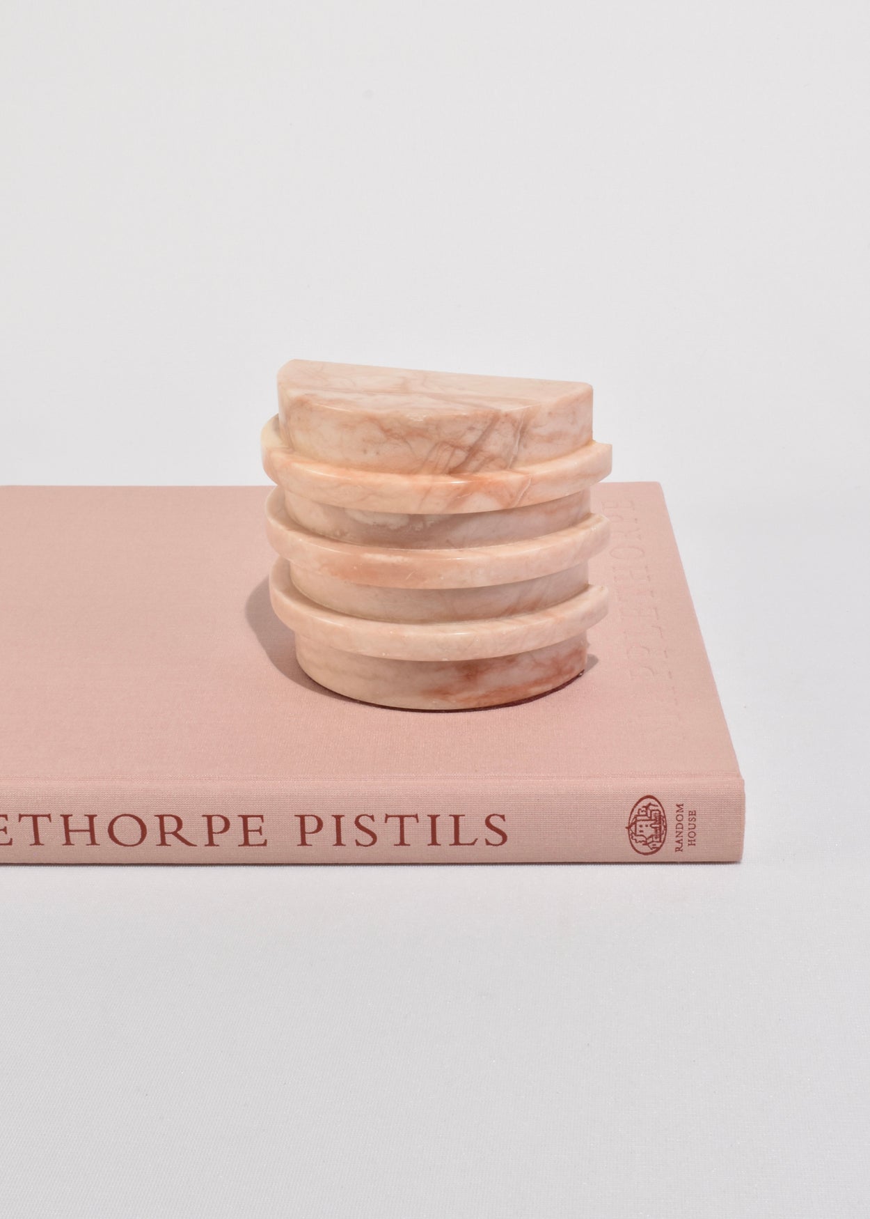 Ribbed Pink Marble Bookends