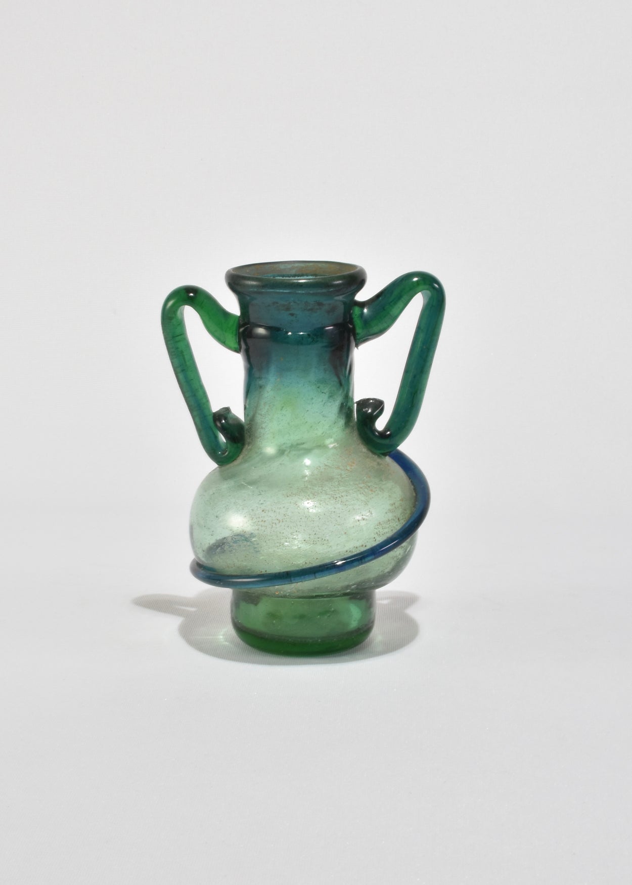 Teal Amphora Glass Vase