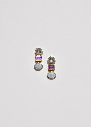 Amethyst Moonstone Opal Earrings