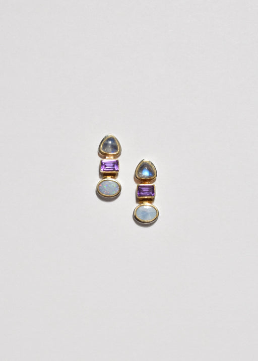 Amethyst Moonstone Opal Earrings