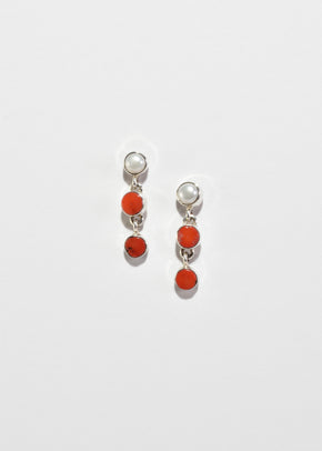 Pearl Coral Drop Earrings