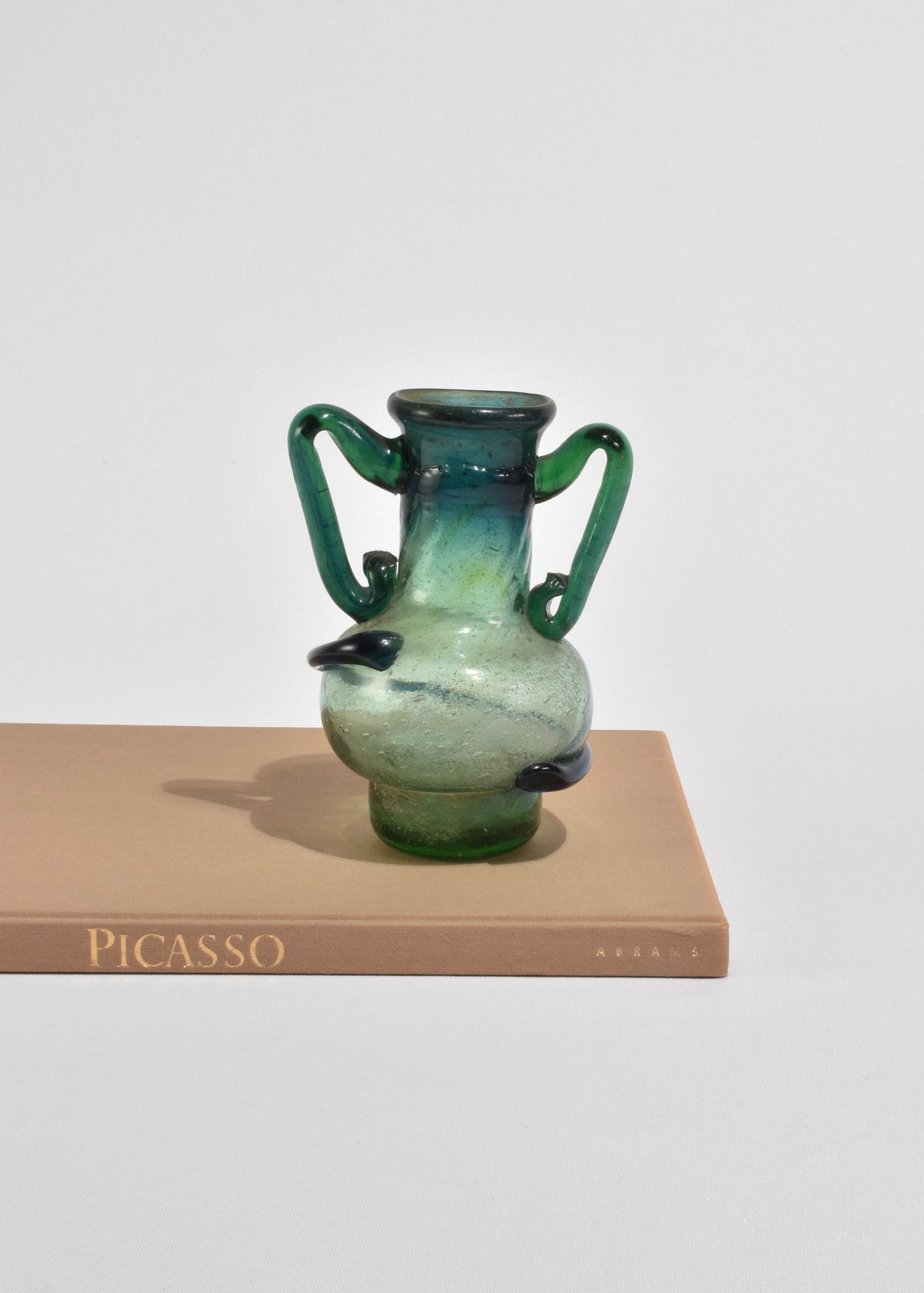 Teal Amphora Glass Vase