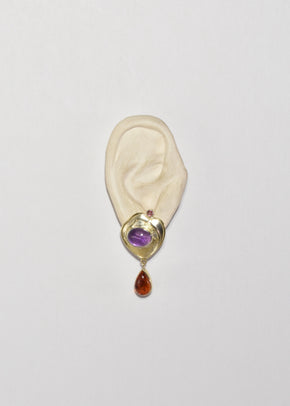 Amber Amethyst Tourmaline Earrings