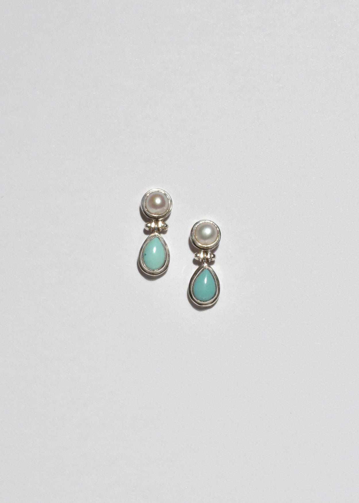 Turquoise Pearl Teardrop Earrings