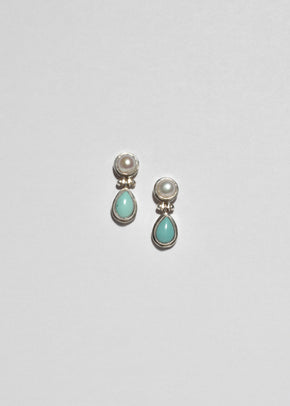 Turquoise Pearl Teardrop Earrings