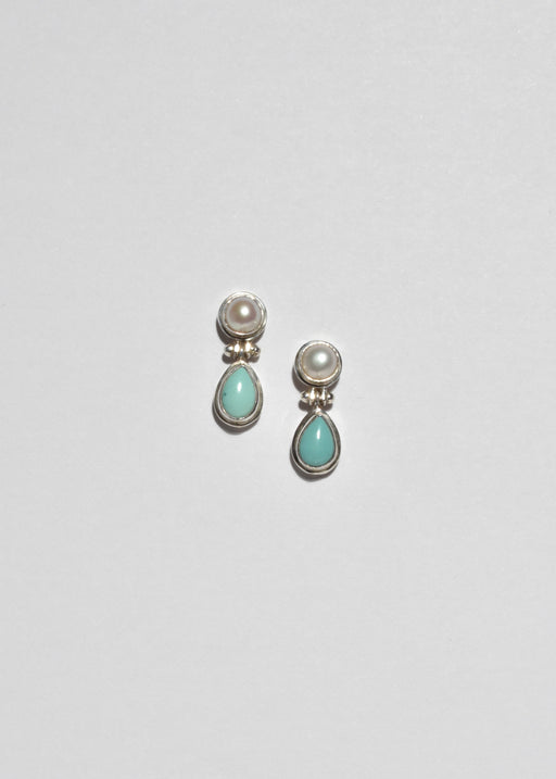 Turquoise Pearl Teardrop Earrings