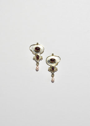 Tourmaline Pearl Earrings