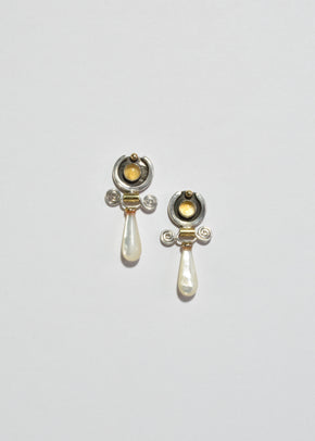 Citrine Mother of Pearl Earrings