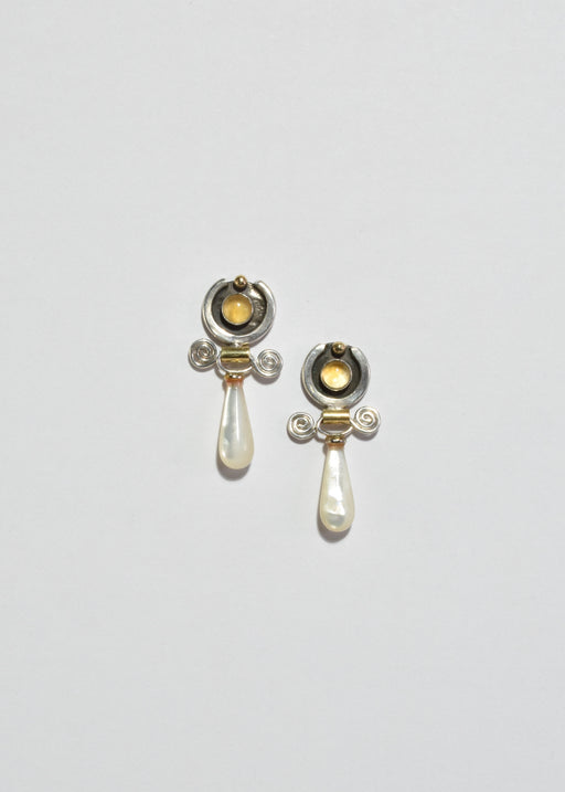 Citrine Mother of Pearl Earrings