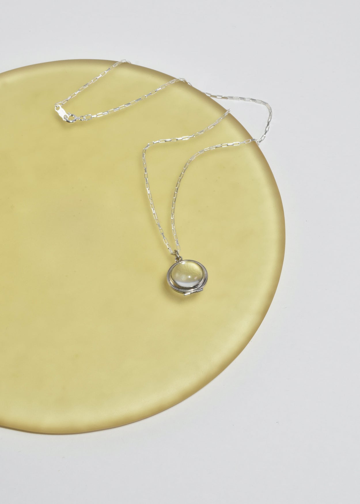 Crystal Sphere Locket Necklace