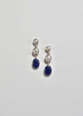 Pearl Lapis Earrings