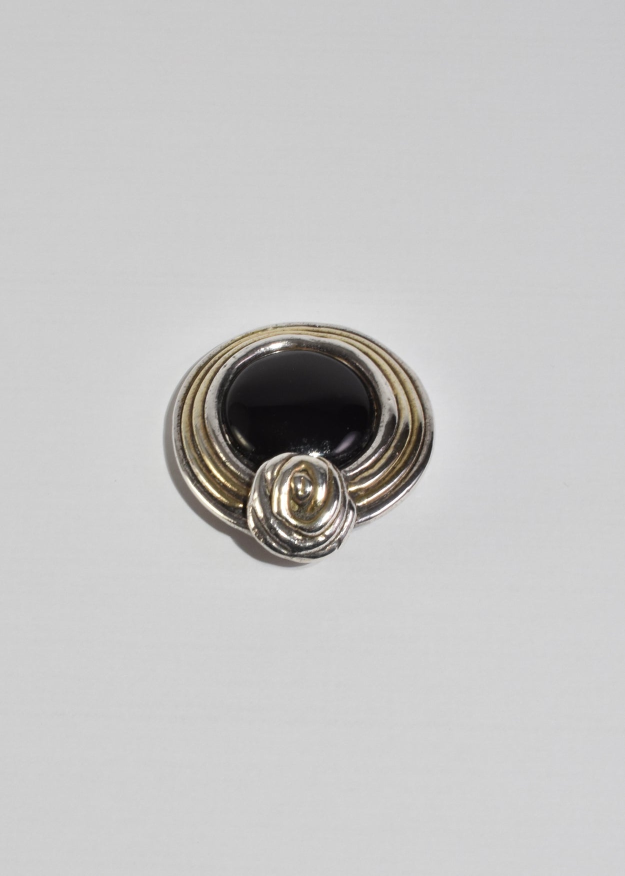 Sculptural Onyx Brooch