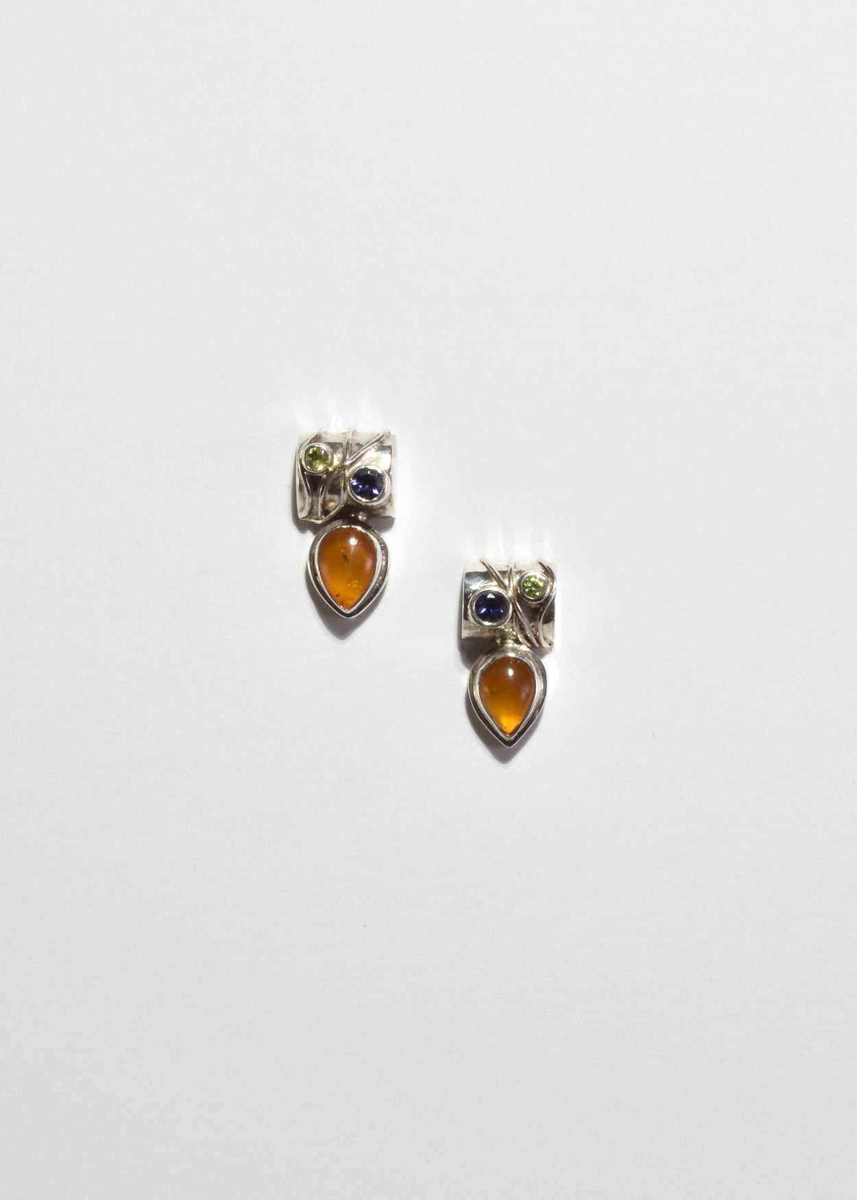 Amber Amethyst Peridot Earrings