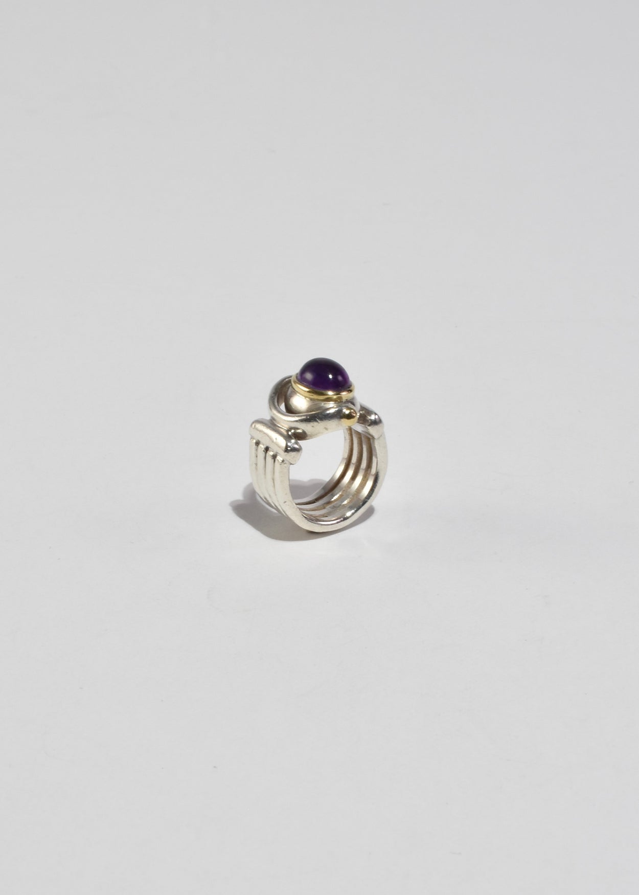 Ribbed Amethyst Ring