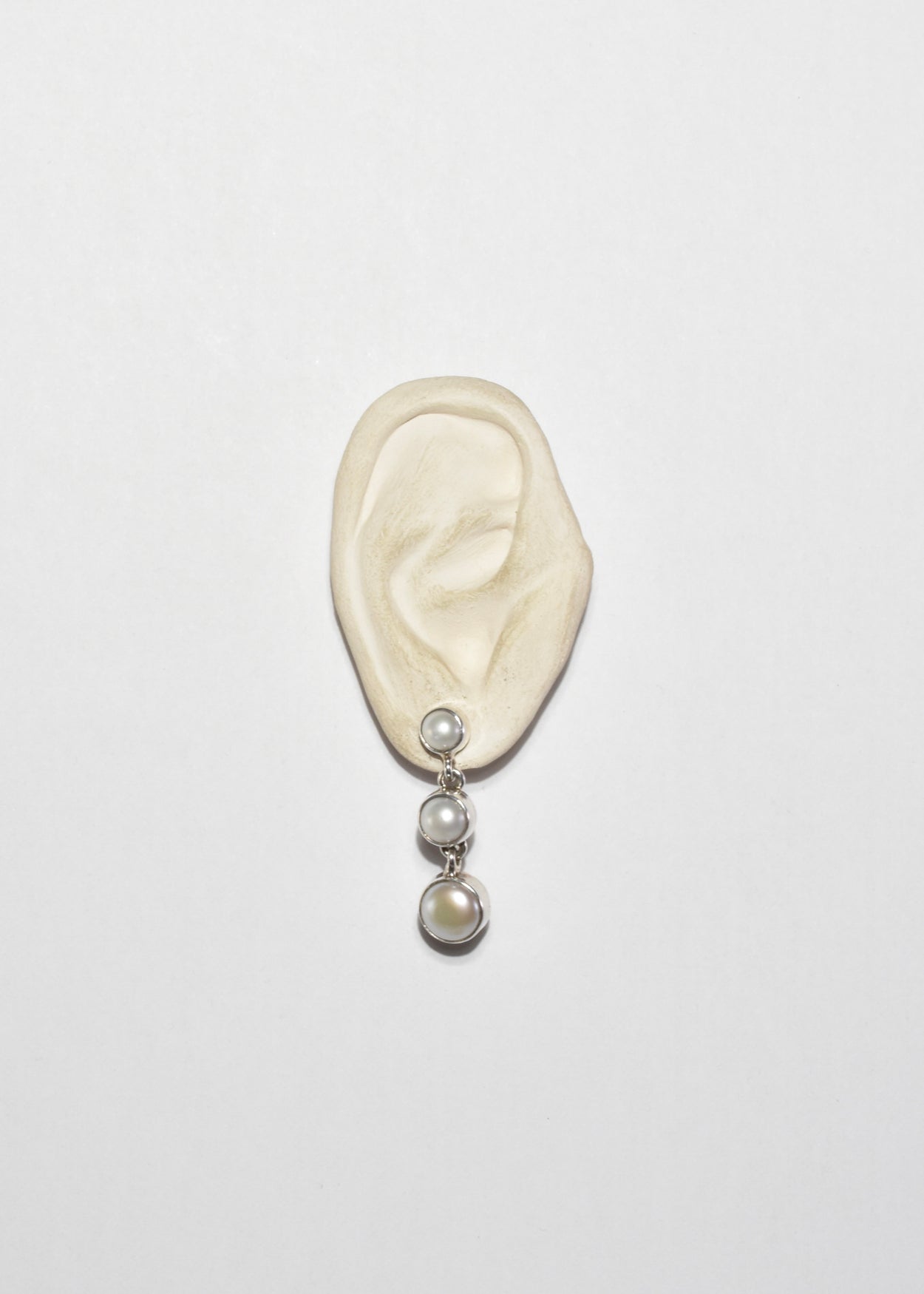 Three Pearl Earrings