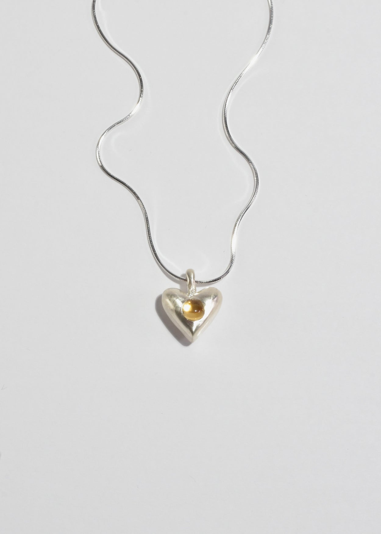 Citrine Heart Pendant Necklace