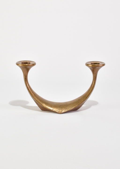 Curved Brass Candleholder