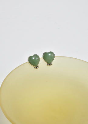 Aventurine Heart Earrings