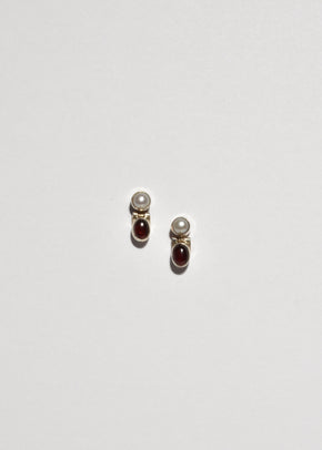 Pearl Garnet Earrings