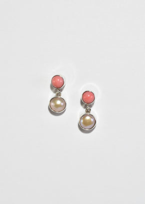 Coral Pearl Earrings