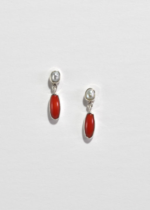 Coral Pearl Earrings