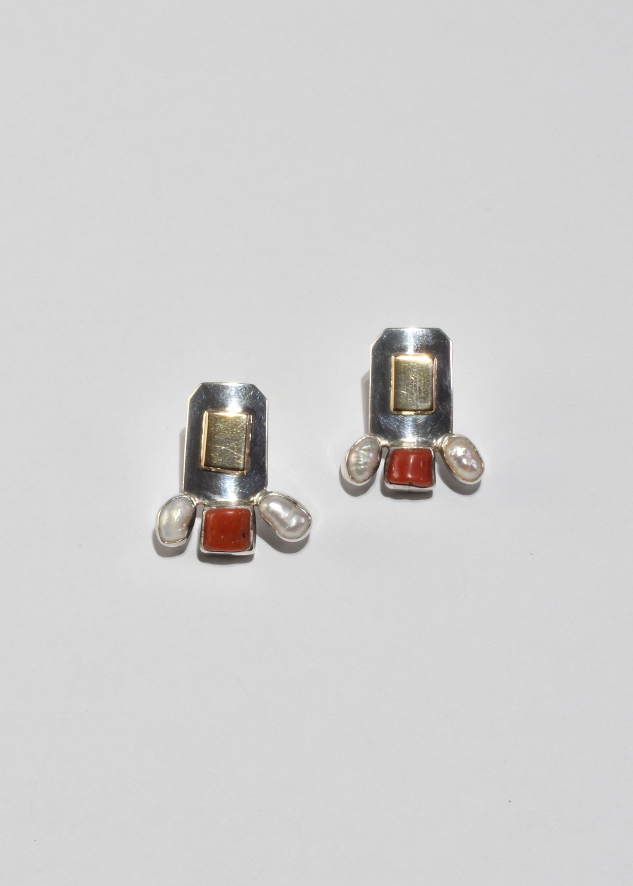 Pearl Coral Statement Earrings