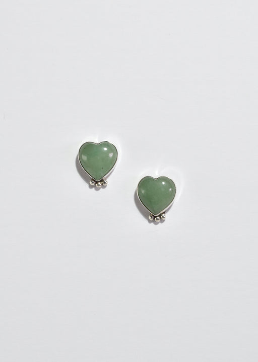 Aventurine Heart Earrings