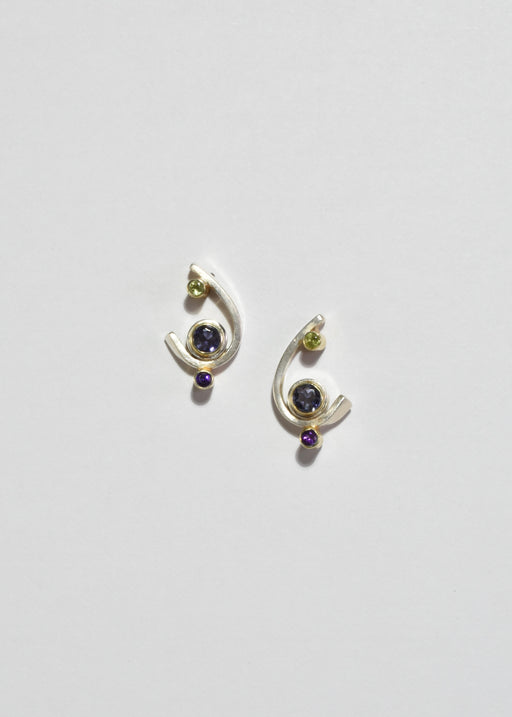 Curve Multi Stone Earrings