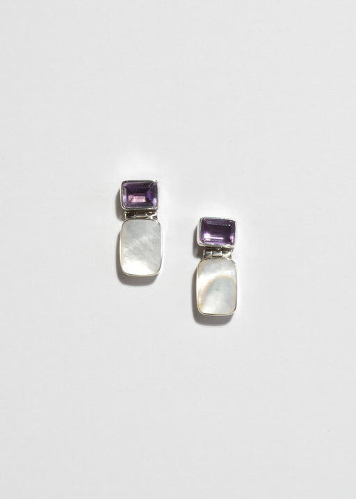 Amethyst Mother of Pearl Earrings