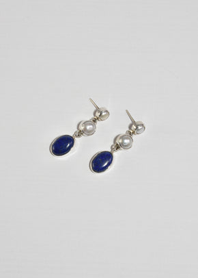 Pearl Lapis Earrings