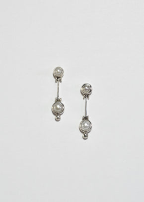 Round Pearl Drop Earrings