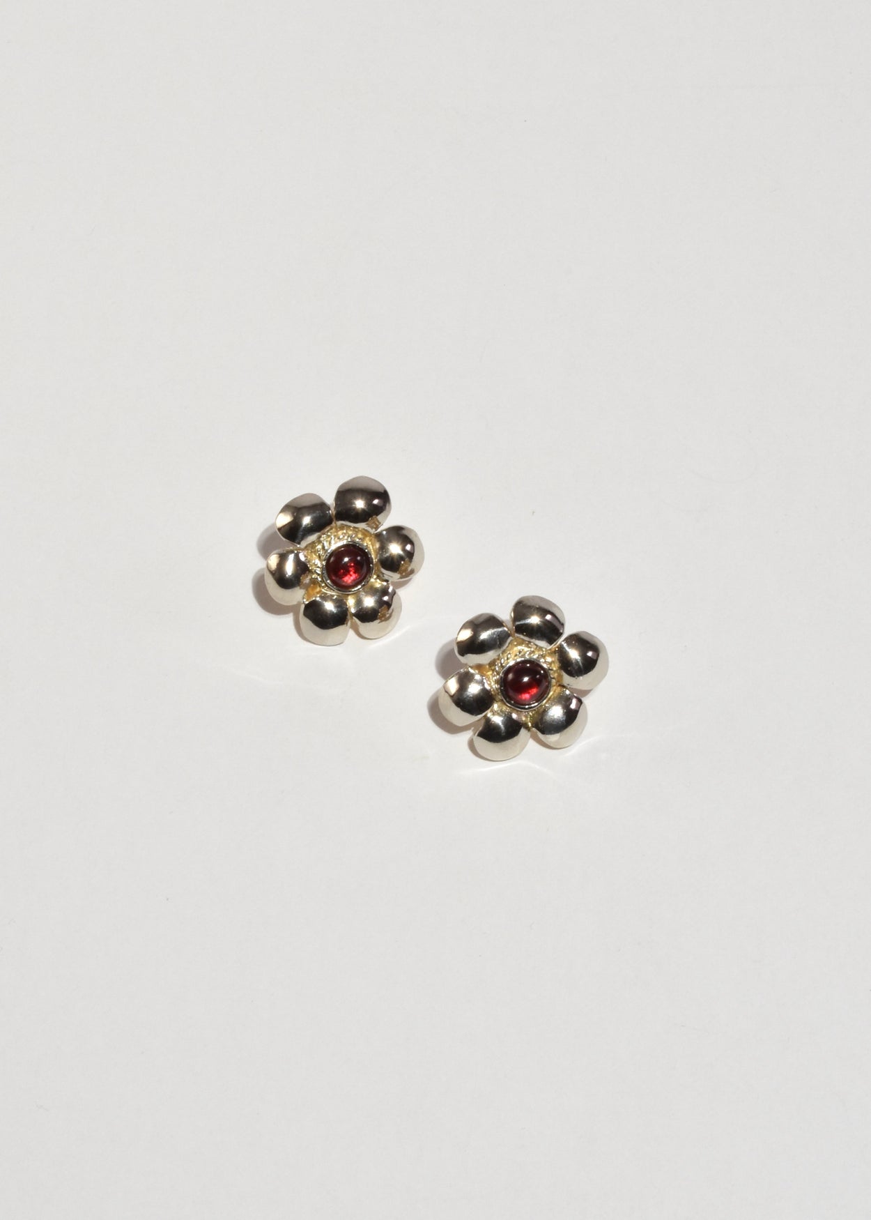 Garnet Flower Earrings