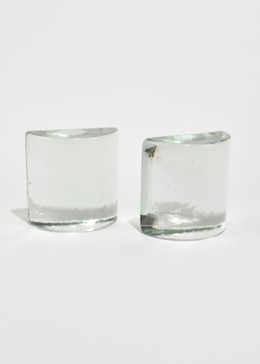 Half Moon Glass Bookends
