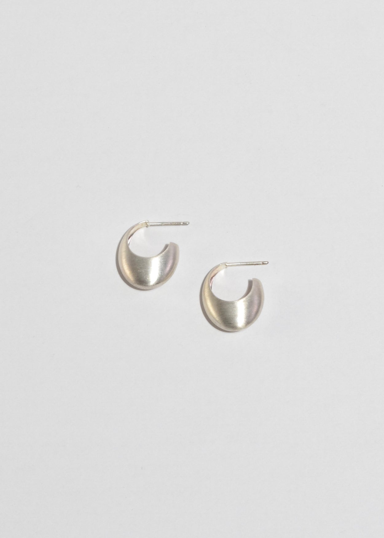 Brushed Silver Hoop Earrings