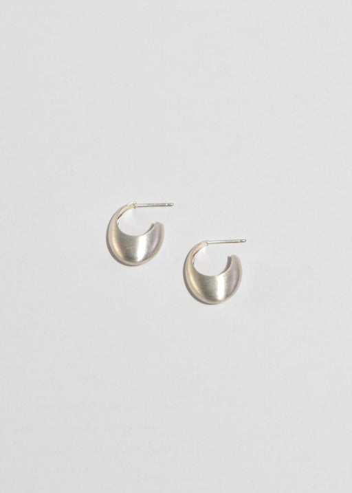 Brushed Silver Hoop Earrings