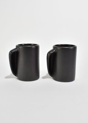 Sculptural Black Mug Set