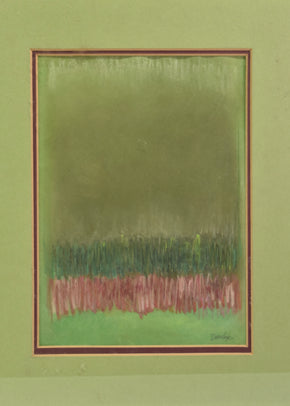 Green Abstract Pastel Artwork, Framed