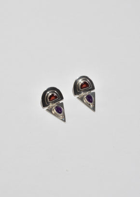 Garnet Amethyst Earrings