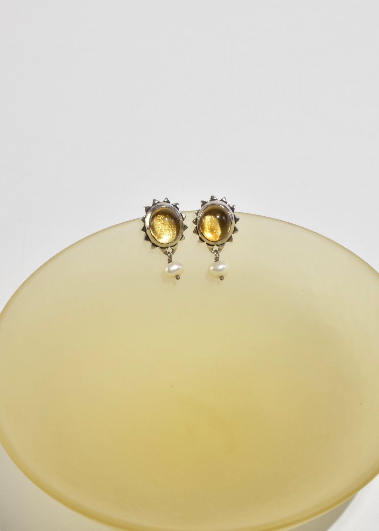 Citrine Pearl Earrings