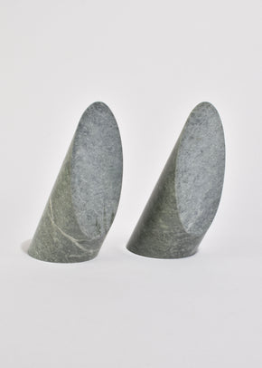 Green Slanted Stone Bookends