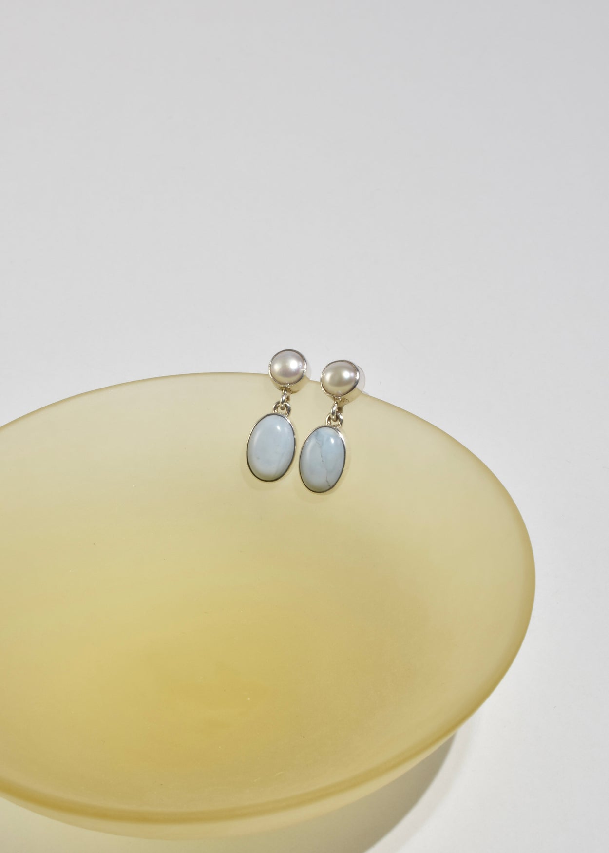 Pearl Blue Agate Earrings