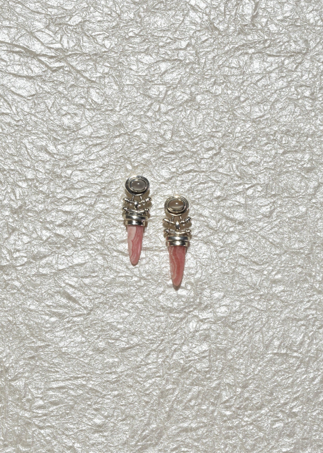 Moonstone Rhodochrosite Earrings