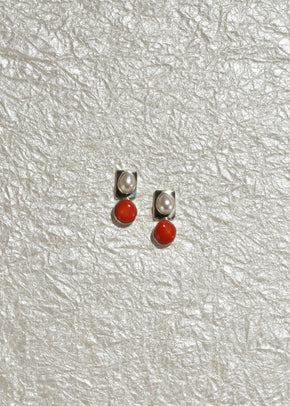 Coral Pearl Earrings