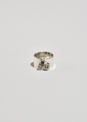 Topaz Amethyst Moonstone Ring